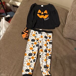 Halloween Pumpkin Pajama Set with socks